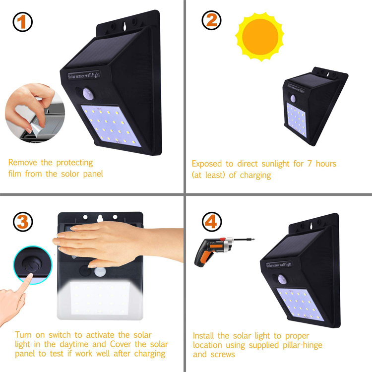 solar fence light